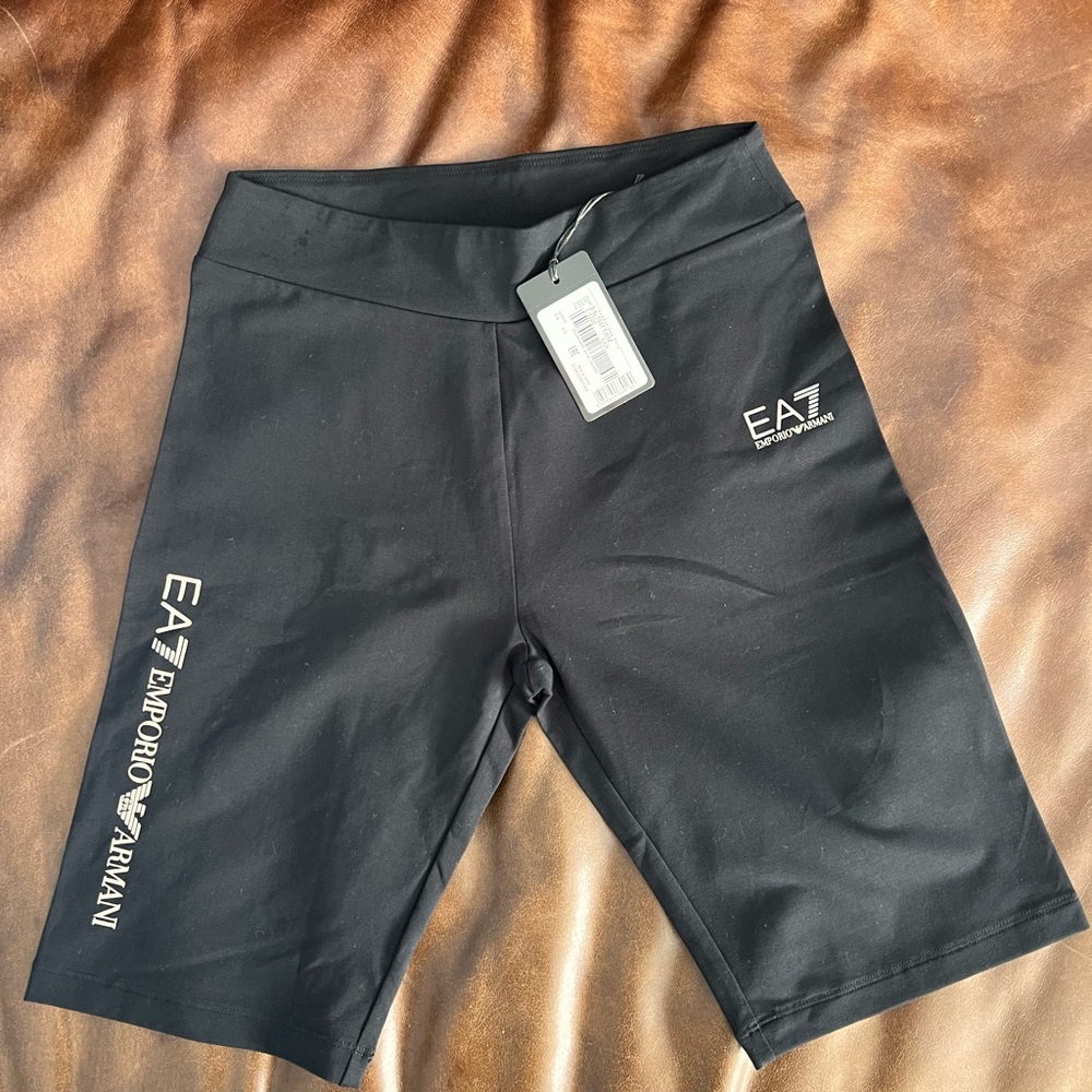 EA7 Emporio Armani Women's Black Biker Shorts